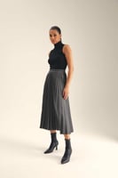 تنورة بليسيه بخصر مطاطي