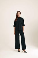 بنطلون واسع بخصر مطاطي