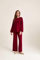 بنطلون واسع بخصر مطاطي