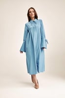 فستان قميص مزين بكسرات