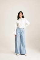 بنطلون واسع بخصر مرتفع