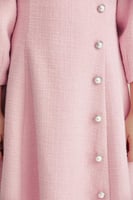 فستان تويد مزين بأزرار