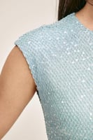 فستان تول بتفاصيل ترتر