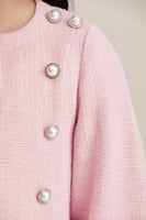 فستان تويد مزين بأزرار