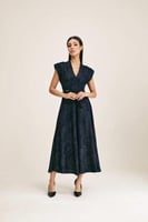 فستان تويد بحزام جلد