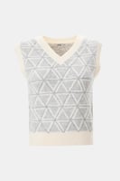 بلوزة بلا أكمـام بنقوش هندسية