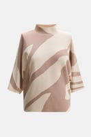 بلوزة محبوكة بنقوش مموجة