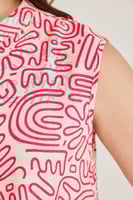 قميص مطبع بلا أكمام