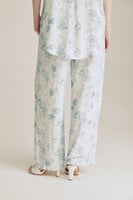 بنطلون مورد بخصر مطاطي