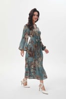 فستان مورد مزين برباط