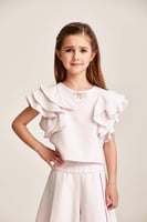 بلوزة بأكمام كشكش