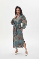 فستان مورد مزين برباط