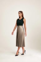 فستان بليسيه بتنورة جلد