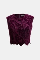 بلوزة مخمل مُطرزة