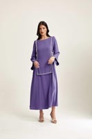 فستان قفطان مزين باللؤلؤ