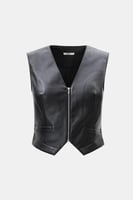 جاكيت جلد بلا أكمام