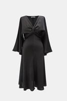 فستان مزين بعقدة بلمعة