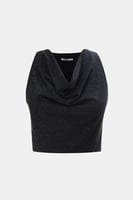 بلوزة مخمل بياقة متدلية