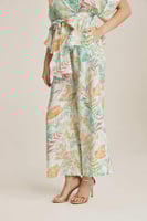 بنطلون مشجر بخصر مطاطي