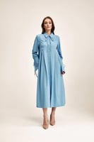 فستان قميص مزين بكسرات