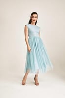 فستان تول بتفاصيل ترتر