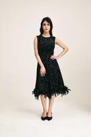 فستان ترتر بحواف ريش