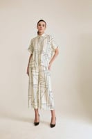 بنطلون واسع بنقوش هندسية