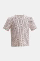 تي شيرت مطبع بأكمام قصيرة