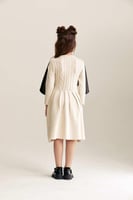 فستان محبوك بكاب جلد