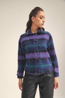 جاكيت مطبع بنمط قميص