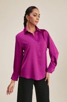 قميص سادة بقصة فاضفة