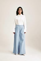 بنطلون واسع بخصر مرتفع