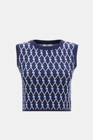 بلوزة بلا أكمام بنقوش هندسية