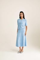 تنورة محبوكة بخصر مطاطي