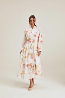 فستان مورد بنمط قميص