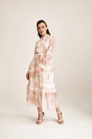 فستان مورد بتصميم طبقات