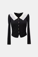 كارديغان بياقة كشكش