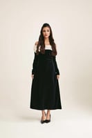 فستان مخمل بلا أكتاف-