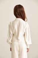 قميص لامع مزين باللؤلؤ