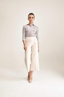 بنطلون ميدي بخصر مطاطي