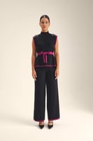 بنطلون واسع بخصر مطاطي