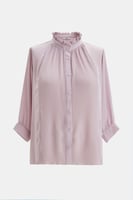 قميص بياقة كشكش وكسرات