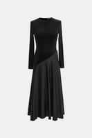 فستان بتنورة جلد