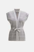 كارديغان بنقوش مربعة لامعة