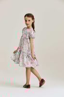 فستان مورد بتصميم طبقات