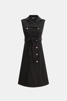 فستان بأزرار وحزام ربط