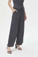 بنطلون تويد بقصة واسعة