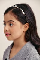 طوق شعر متعرج مُزين بالخرز