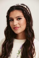 طوق شعر مزين باللؤلؤ والكريستال