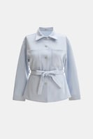 جاكيت بجيوب وحزام ربط